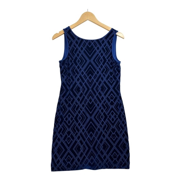 White House Black‎ Market Burnout Velvet Shift Dress size XS Blue - Picture 1 of 6